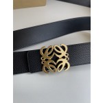 LOEVE stainless steel logo pattern metal buckle with top layer cowhide reversible