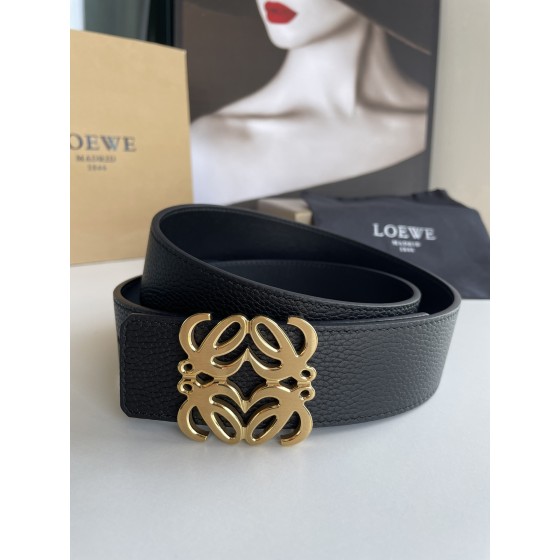 LOEVE stainless steel logo pattern metal buckle with top layer cowhide reversible