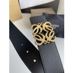 LOEVE stainless steel logo pattern metal buckle with top layer cowhide reversible