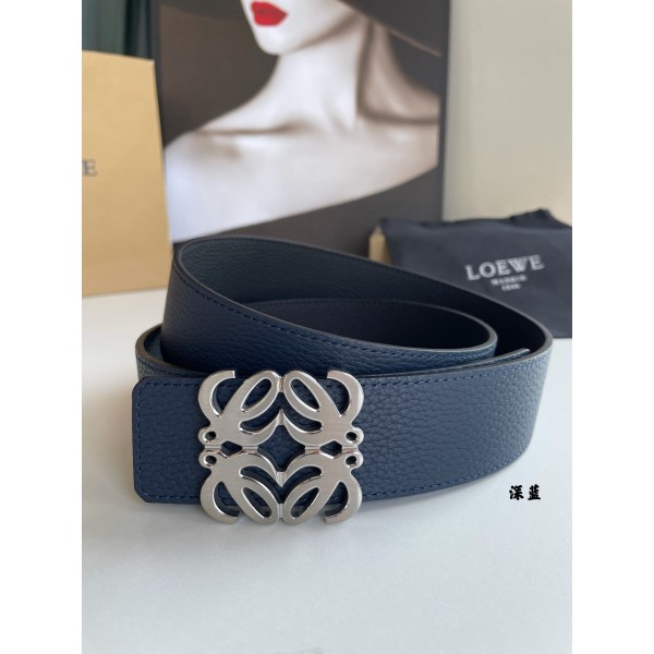 LOEVE stainless steel logo pattern metal buckle with top layer cowhide reversible