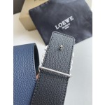 LOEVE stainless steel logo pattern metal buckle with top layer cowhide reversible
