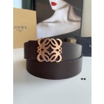 LOEVE stainless steel logo pattern metal buckle with top layer cowhide reversible