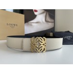 LOEVE stainless steel logo pattern metal buckle with top layer cowhide reversible