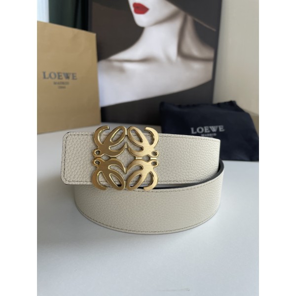 LOEVE stainless steel logo pattern metal buckle with top layer cowhide reversible