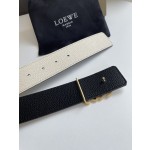 LOEVE stainless steel logo pattern metal buckle with top layer cowhide reversible