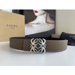 LOEVE stainless steel logo pattern metal buckle with top layer cowhide reversible