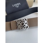 LOEVE stainless steel logo pattern metal buckle with top layer cowhide reversible