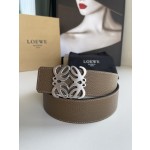 LOEVE stainless steel logo pattern metal buckle with top layer cowhide reversible