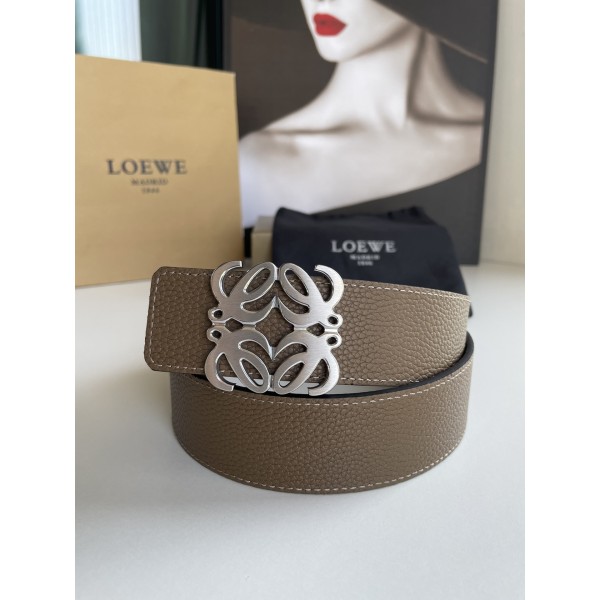 LOEVE stainless steel logo pattern metal buckle with top layer cowhide reversible