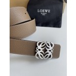 LOEVE stainless steel logo pattern metal buckle with top layer cowhide reversible