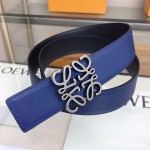 LOEVE stainless steel logo pattern metal buckle with top layer cowhide reversible