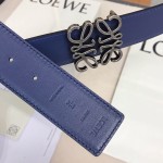 LOEVE stainless steel logo pattern metal buckle with top layer cowhide reversible