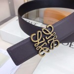 LOEVE stainless steel logo pattern metal buckle with top layer cowhide reversible