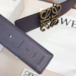 LOEVE stainless steel logo pattern metal buckle with top layer cowhide reversible