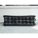 𝗖𝗛𝗔𝗡𝗘𝗟✦ Woven in tweed 𝟮𝟮k Premium Handmade Workshop Black Tweed Shoulder Bag 🖤🤍