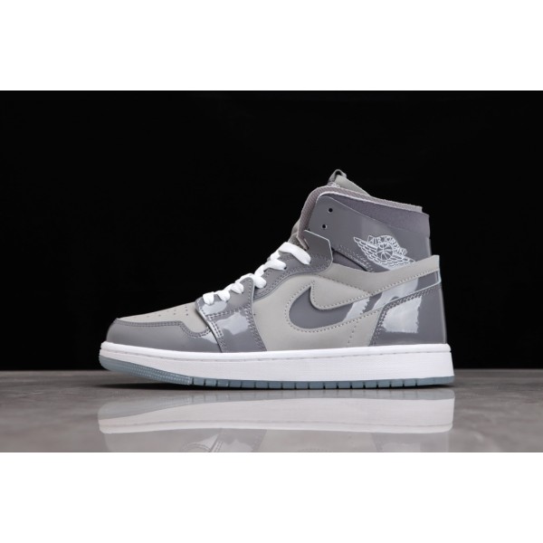 Air Jordan 1 Zoom CMFT AJ1 Joe 1 Patent Leather Grey