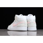 Air Jordan 1 Mid white and grey powder