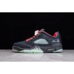 Air Jordan AJ5 Retro Low "CNY" Chinese New Year Black Red Silk Jade Luminous Tear