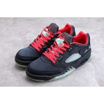 Air Jordan AJ5 Retro Low "CNY" Chinese New Year Black Red Silk Jade Luminous Tear