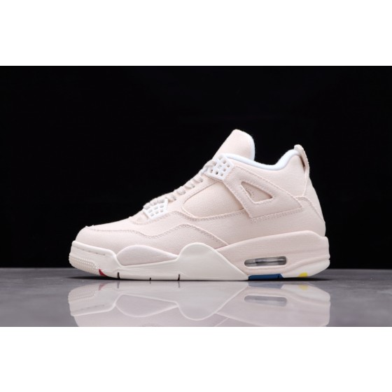 Air Jordan 4 "Canvas" beige and white canvas