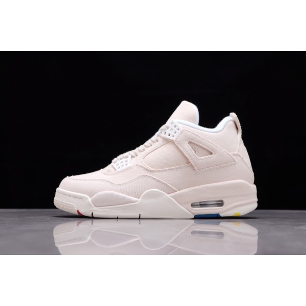 Air Jordan 4 "Canvas" beige and white canvas