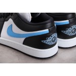 Air Jordan 1 Low Black and White University Blue Hook"