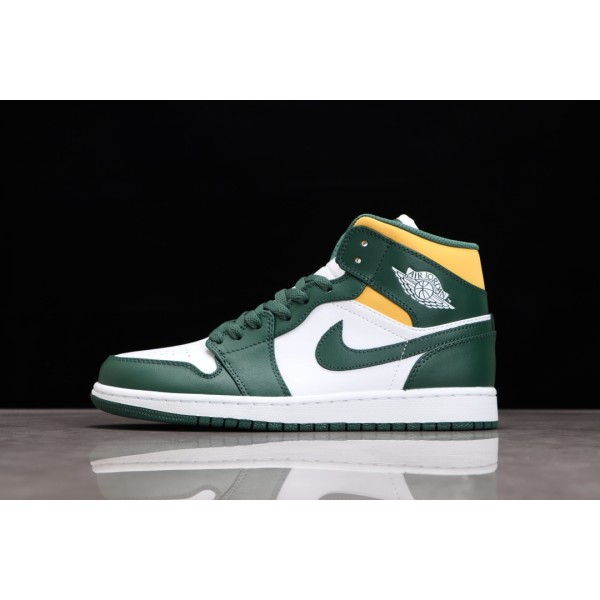 Air Jordan 1 Mid White Yellow Green