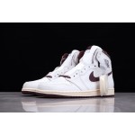 Air Jordan 1 sail white crackle burgundy snake print