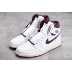 Air Jordan 1 sail white crackle burgundy snake print