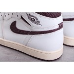 Air Jordan 1 sail white crackle burgundy snake print