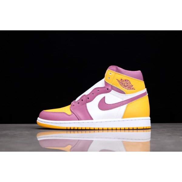 Air Jordan 1 Mid Yellow White Purple
