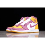 Air Jordan 1 Mid Yellow White Purple