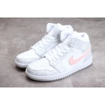 Air Jordan 1 Mid SE "Light Iron Ore" Mid Top Grey and White Pink