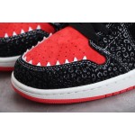 Air Jordan 1 Mid Black Red Embroidered Day of the Dead