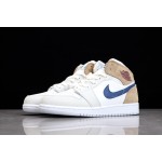 Air Jordan 1 Mid White Blue Brown