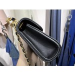 𝗖𝗛𝗔𝗡𝗘𝗟✦ Italy 🇮🇹 [Box] Original Open Department Lambskin 22B Enamel Buckle Kelly Small Black Gold