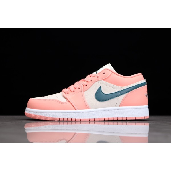 Air Jordan 1 Laag AJ1 Grijs Roze Groen Haak