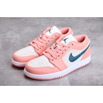Air Jordan 1 Laag AJ1 Grijs Roze Groen Haak