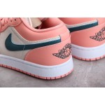 Air Jordan 1 Laag AJ1 Grijs Roze Groen Haak