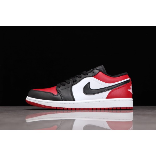 Air Jordan 1 Low rood en zwarte teen