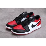 Air Jordan 1 Low rood en zwarte teen