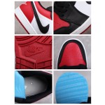 Air Jordan 1 Low rood en zwarte teen