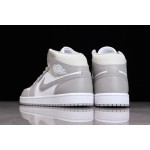 Air Jordan 1 Mid Wit Grijs