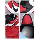 Air Jordan 1 Low Top Rood en Zwart Toe