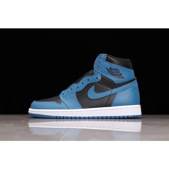 Air Jordan 1 zwart blauw zwart en blauwe teen c
