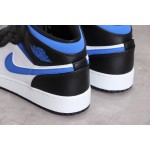 Air Jordan 1 Mid Zwart Wit Geel Thuis Blauw Haak