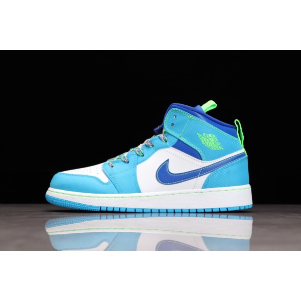 Air Jordan 1 Mid Blauw Groen