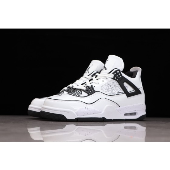 Air Jordan 4 black and white hand painted graffiti