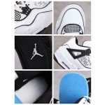 Air Jordan 4 black and white hand painted graffiti