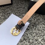 GUCCI imported top layer calfskin with classic double GG buckle